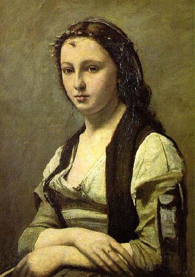 Jean Baptiste Camille  Corot Woman with a Pearl Germany oil painting art